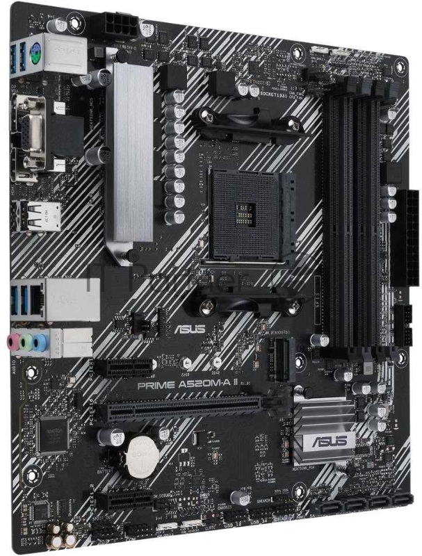 Материнская плата ASUS PRIME A520M-A II, Socket AM4, A520, 4*DDR4, D-Sub+DP+HDMI, SATA3 + RAID, Audio, Gb LAN, USB 3.2*5, USB 2.0*4, COM*1 header (w/o cable), mATX 90MB17H0-M0EAY0