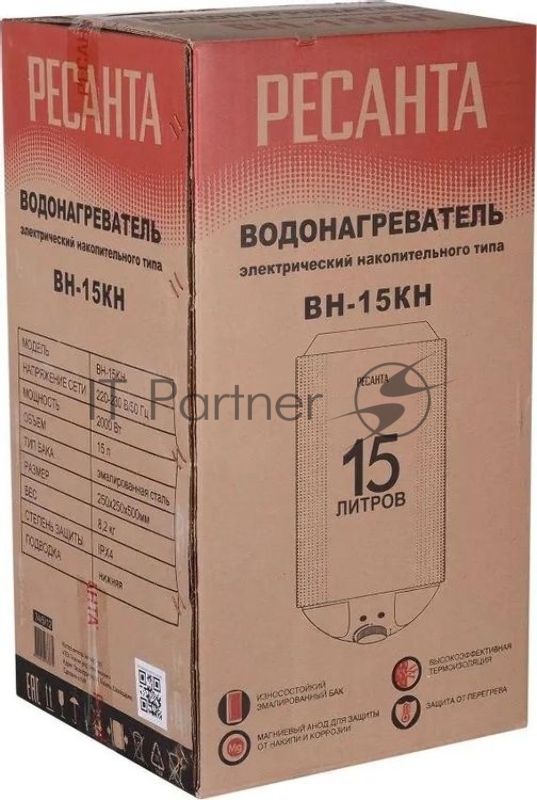 Водонагреватель накопительный ВН-15КН Ресанта 74/5/12