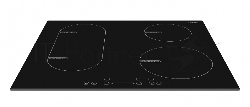 Индукционная варочная панель Vestel,3 x 160 мм, 1400/1800 Вт,1 x 210 мм, 2100/2500 Вт, Таймер, сенсорное управление-слайдер,Автопрограм остаточного тепла, бустер, определение наличия посуды, пауза, блокировка от детей, блокировка клавиш,