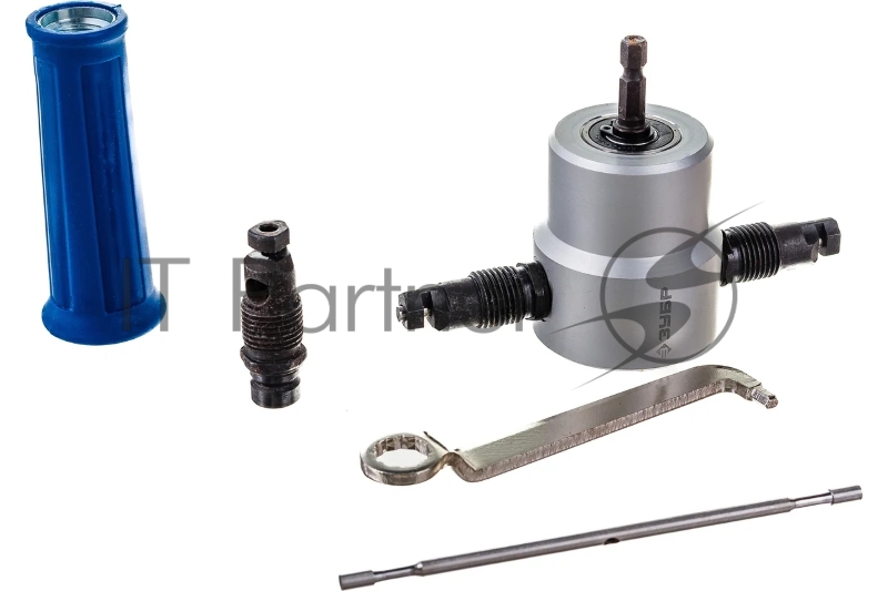 Насадка-ножницы ЗУБР СВЕРЧОК в металл. кейсе: для реза листового металла + запчасти.