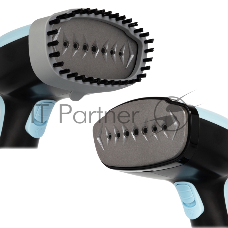 Отпариватель для одежды компактный Endever Odyssey Q-454, черный/голубой, мощность 1600 Вт, производительность пара 30 г/мин, емкость 300 мл, 8 шт/уп.