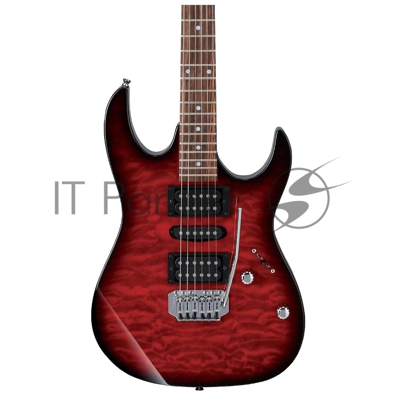 Электрогитара HSH с тремоло и кленовым топом, цвет красный IBANEZ GRX70QA-TRB