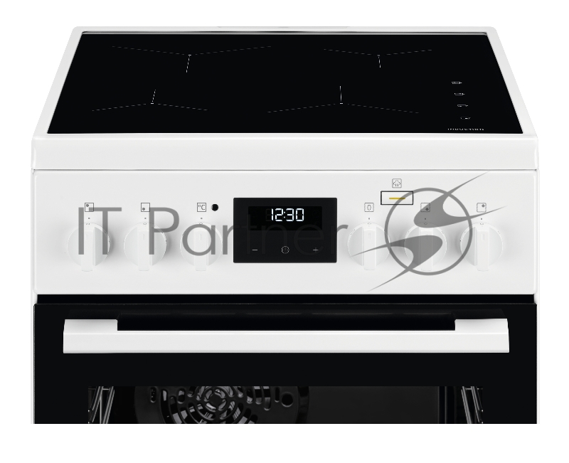 Электрическая плита ELECTROLUX/ Электрическая плита с индукцией, 50см шириной, белого цвета, мультифункциональная электрическая духовка с паром SteamBake, электрический гриль, электронное управление с отключением духовки, 11 режимов, блокировка панел