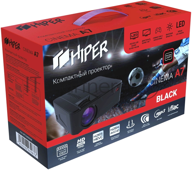 Проектор Hiper Cinema A7 LCD 3500Lm (1280x720) 2000:1 ресурс лампы:50000часов 1xUSB typeA 1xHDMI 1кг
