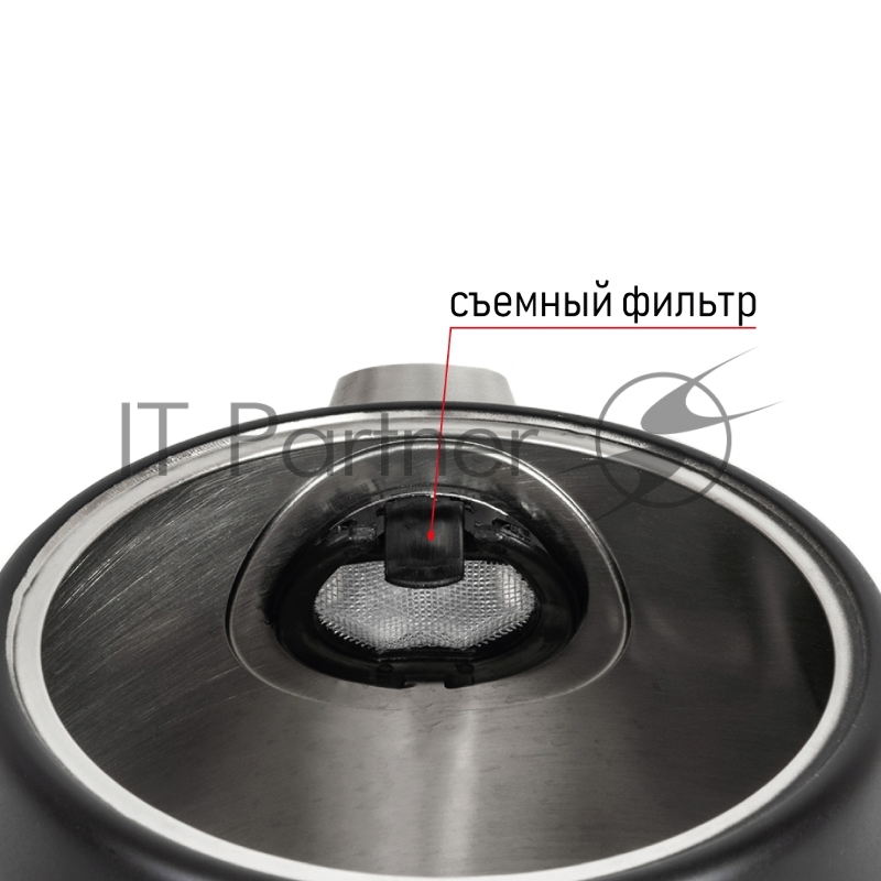 Чайник электрический, объем 1,7л, максимальная мощность 2200 Вт, встроенный в корпус датчик температуры воды, индикатор уровня воды, съемная крышка, фильтр от накипи, защита от включения без воды, автоматическое отключение при закипании, вращение на