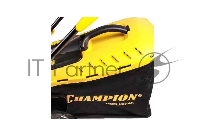 Газонокосилка электрическая CHAMPION EM3815 { 1,6 кВт пласт+ткань травосб. 45л шир.380мм выс.20-70мм, 11,5кг }