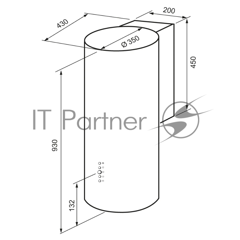 Вытяжка кухонная KRONA TINA 350 WHITE 3P