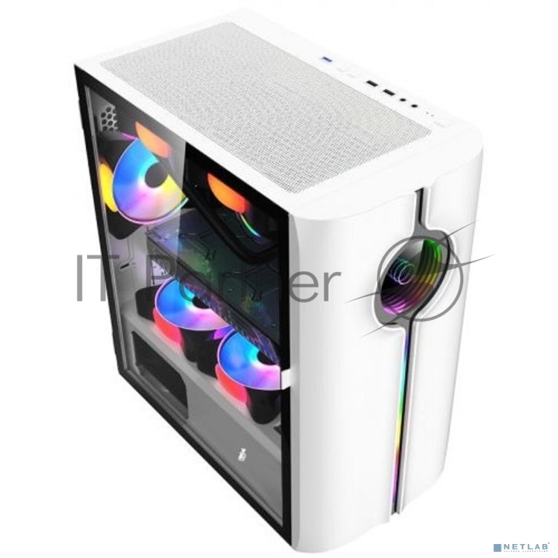 Корпус 1STPLAYER INFINITE SPACE IS3 White / mATX, TG / 1x120mm RGB fan inc. / IS3-WH-1F2-W