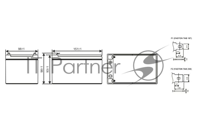 Аккумулятор 12V 12Ah WBR GP 12120