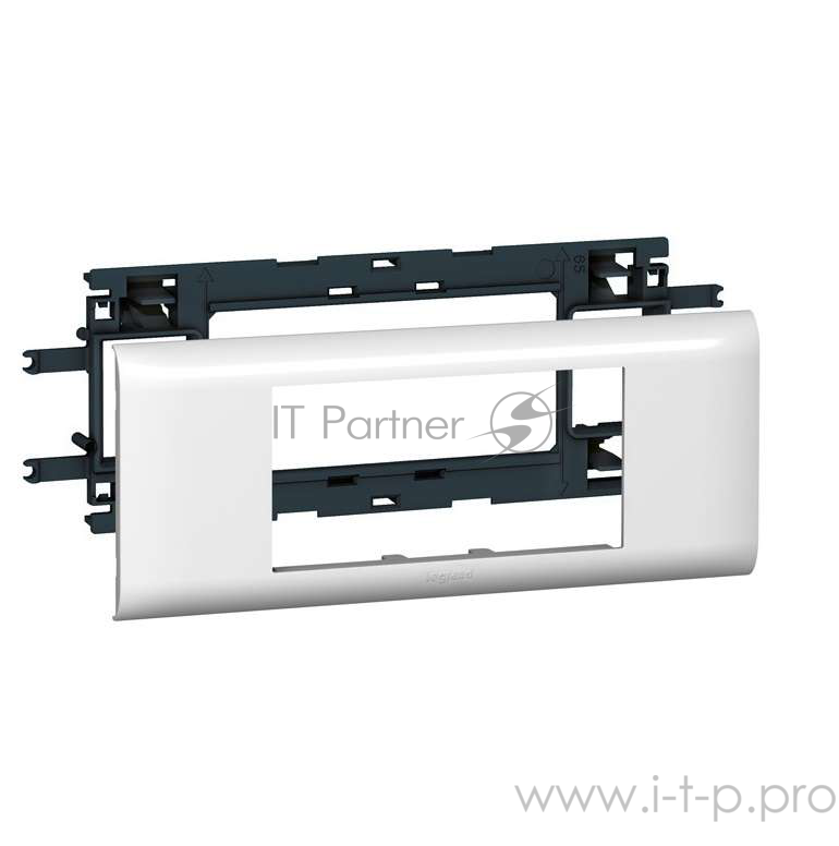 Электроустановочные изделия Legrand Legrand 010954 Суппорт/рамка Mosaic 4 мод. для крышки 65мм