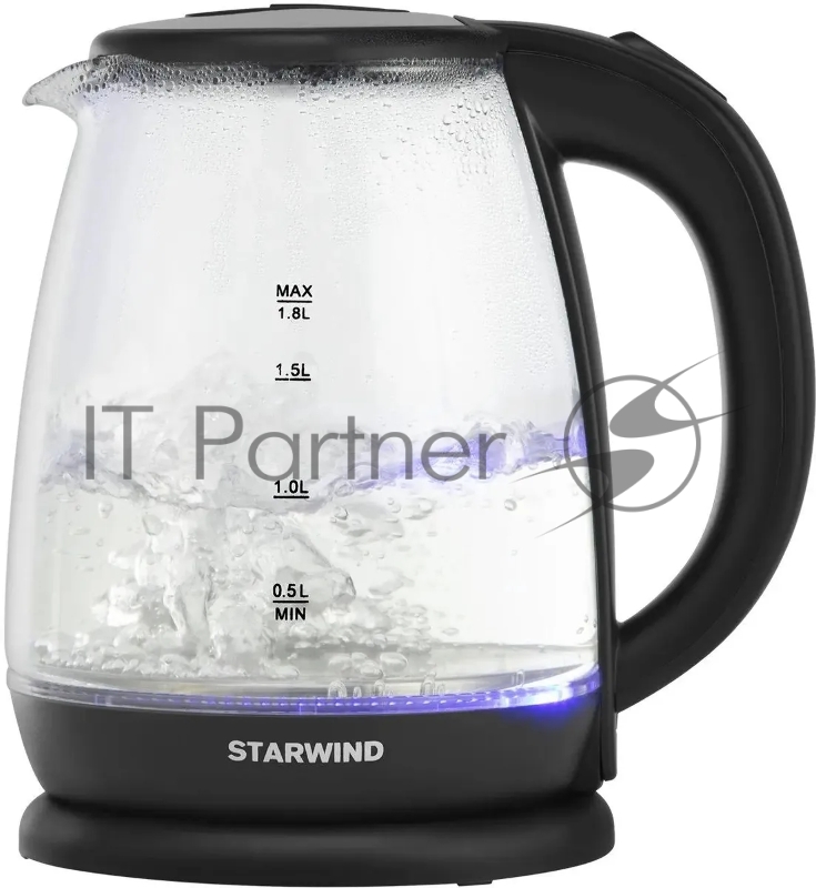 Чайник электрический Starwind SKG1055 1.8л. 1800Вт черный (корпус: стекло)