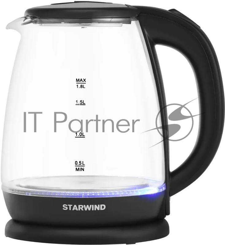 Чайник электрический Starwind SKG1055 1.8л. 1800Вт черный (корпус: стекло)