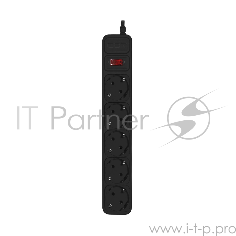 сбр CBR Сетевой фильтр CSF 2500-1.8 5 розеток, 1.8 метра, Black PC (пакет)