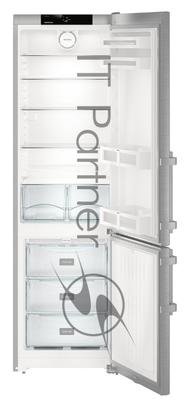 Холодильник Liebherr/ 201.1x60x62,5, объем камер 269+87, No Frost, морозильная камера нижняя, нержавеющая сталь