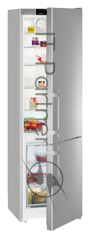 Холодильник Liebherr/ 201.1x60x62,5, объем камер 269+87, No Frost, морозильная камера нижняя, нержавеющая сталь