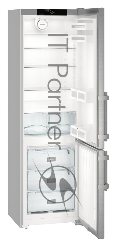 Холодильник Liebherr/ 201.1x60x62,5, объем камер 269+87, No Frost, морозильная камера нижняя, нержавеющая сталь
