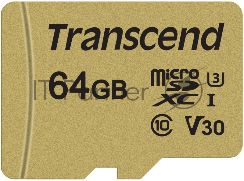 Флеш карта microSD 64GB Transcend microSDХC Class 10 UHS-1 U-3, V30, (SD адаптер), MLC