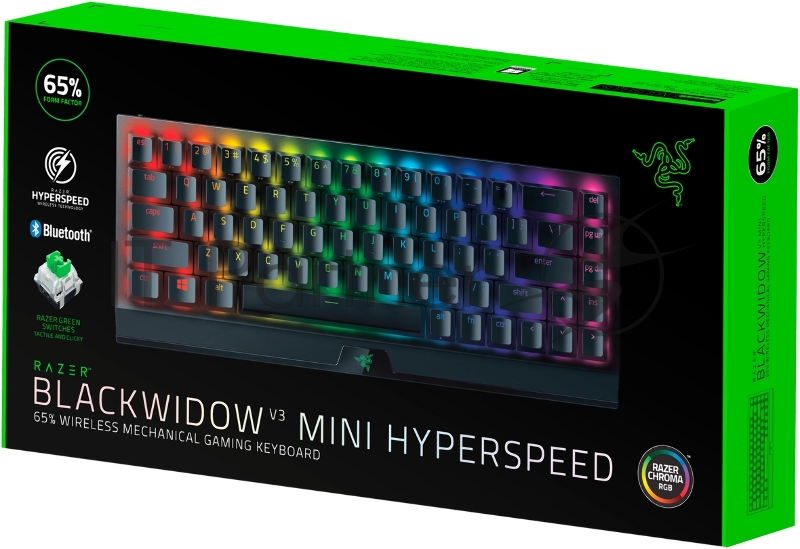 Игровая клавиатура Razer BlackWidow V3 Mini HyperSpeed (Green Switch) - Russian Layout