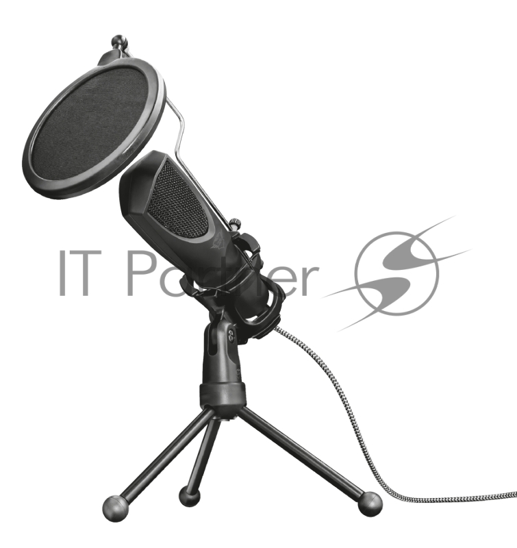 Микрофон TRUST MANTIS GXT 232 (паук стойка,защита,USB,для трансляций,подкастов,видеоблог и дубляжа,поп-фильтр, Кабель USB (1,5 м)