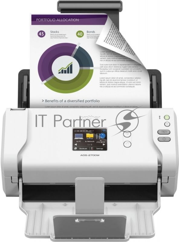 Сканер Brother ADS-2700W (ADS2700WTC1) A4 черный