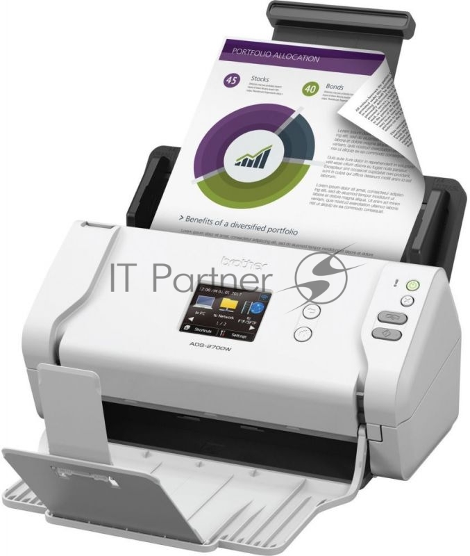 Сканер Brother ADS-2700W (ADS2700WTC1) A4 черный