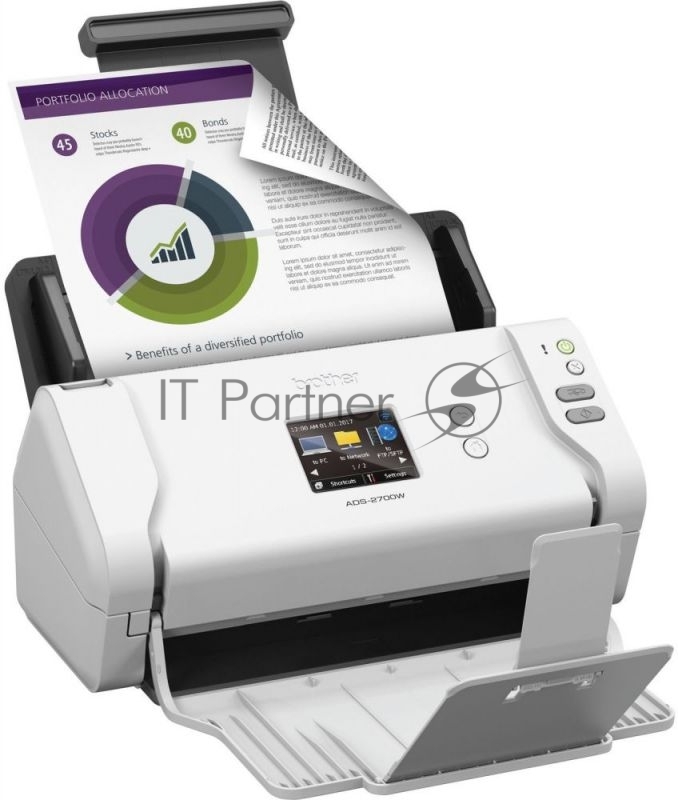 Сканер Brother ADS-2700W (ADS2700WTC1) A4 черный