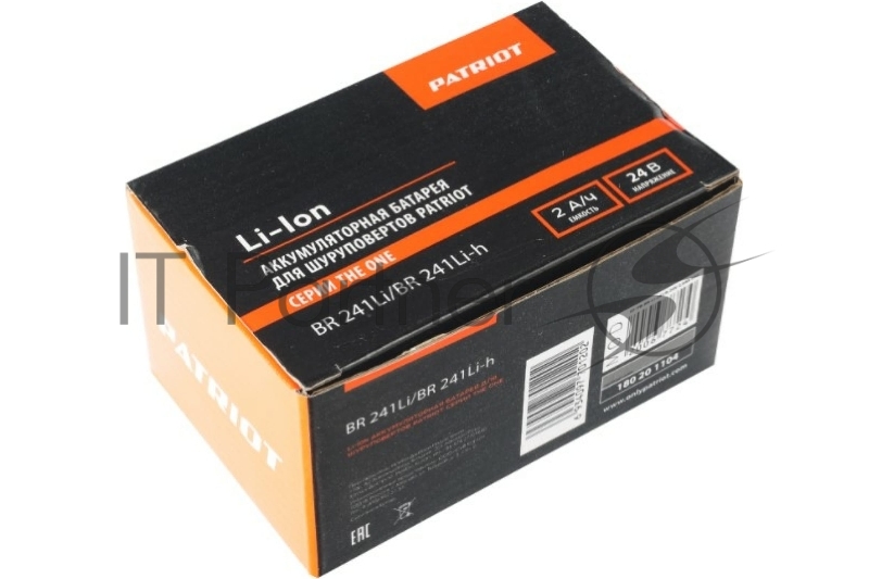 Батарея аккумуляторная Li-ion для шуруповертов PATRIOT серии The One, Модели: BR 241Li /h, Емкость аккумулятора: 2,0 Ач, Напряжение: 24В