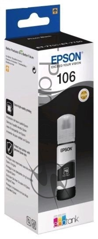 Картридж струйный Epson 106BK C13T00R140 черный (70мл) для Epson L7160/7180