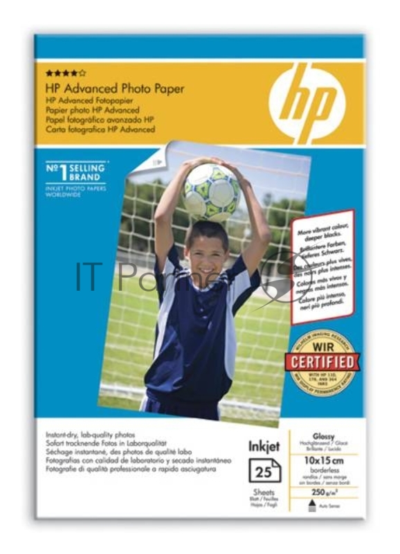 Бумага HP Q8691A 10x15 Advanced Glossy Photo, 250 g/m, (25 sheets)
