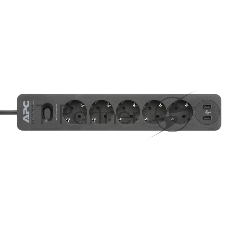 Сетевой фильтр APC Essential SurgeArrest 5 Outlet 2 USB Ports Black 230V Russia