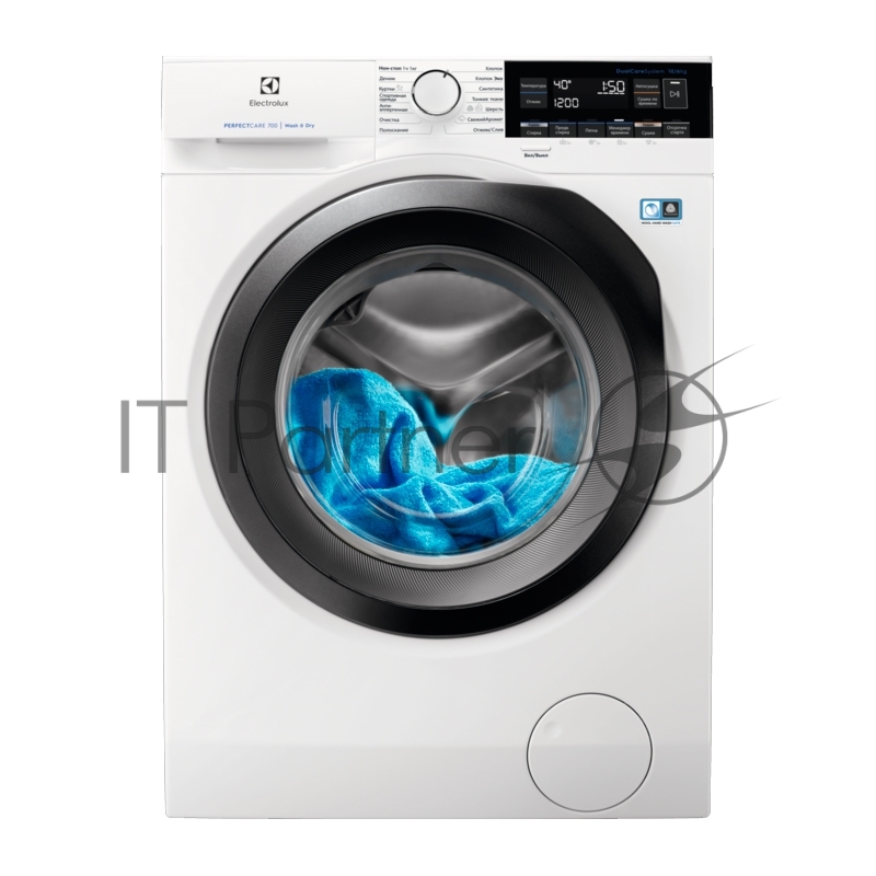 Стиральная машина с сушкой ELECTROLUX EW7WR361S / Фронтальная загрузка серия PC700, стирка 10 кг / сушка 6 кг, отжим 1600 об/мин, классы A/A, глубина 60 см, средний ЖК дисплей, инверторный двигатель, конденсационная сушка, разглаживание и освежение б