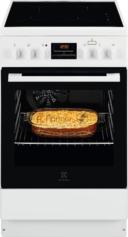 Электрическая плита ELECTROLUX Электрическая плита ELECTROLUX/ Электрическая плита с индукцией, 50см шириной, белого цвета, мультифункциональная электрическая духовка с паром SteamBake, электрический гриль, электронное управление с отключением духовк