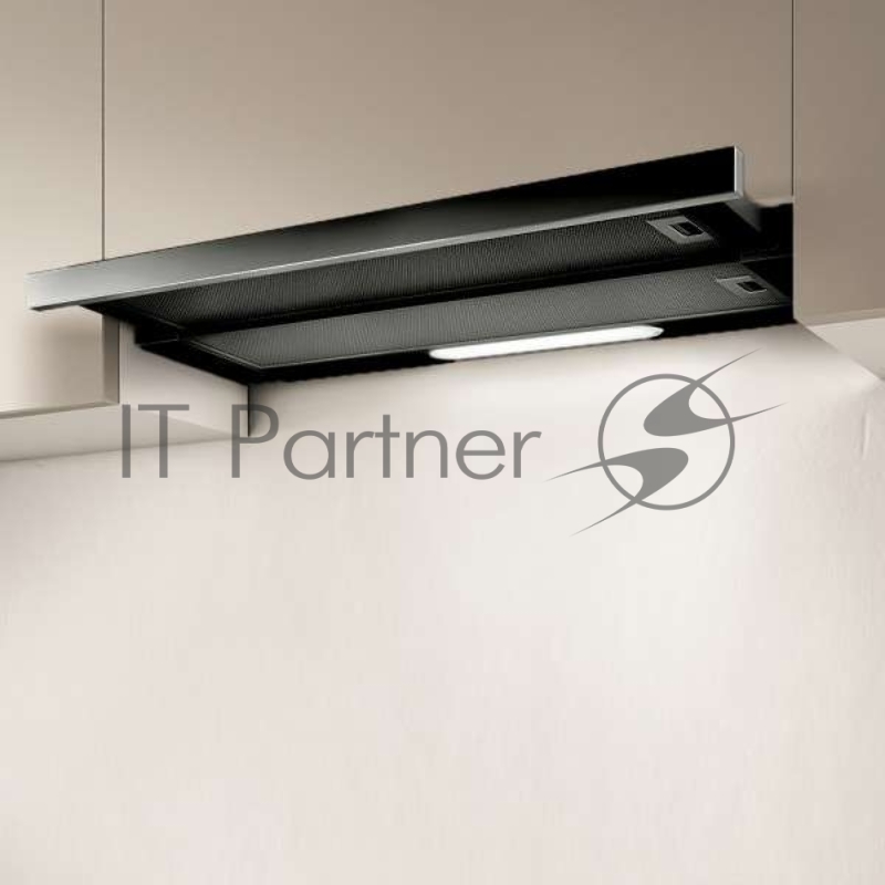 Встраиваемая вытяжка Elica ELITE 14 LUX BL/A/60 / 60 см, 650 куб.м., кнопочное управление, серый+черное стекло