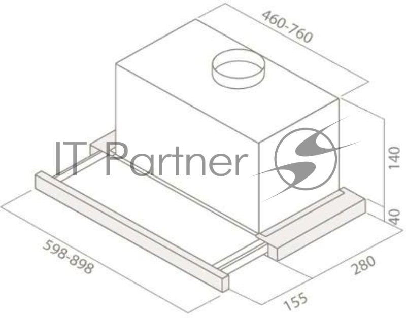 Встраиваемая вытяжка ELICA ELITE 14 LUX GRVTWH/A/60, 650м3ч, серебристый, кнопочное управление, нержавеющая сталь+белое стекло