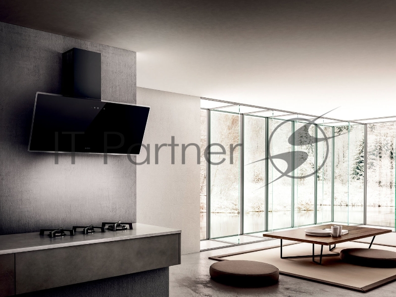 Вытяжка ELICA SHIRE BK/A/60 NO PLUG-PRF0143990A / Наклонная, 60см, 1200 м3, сенсорное управление, черное стекло