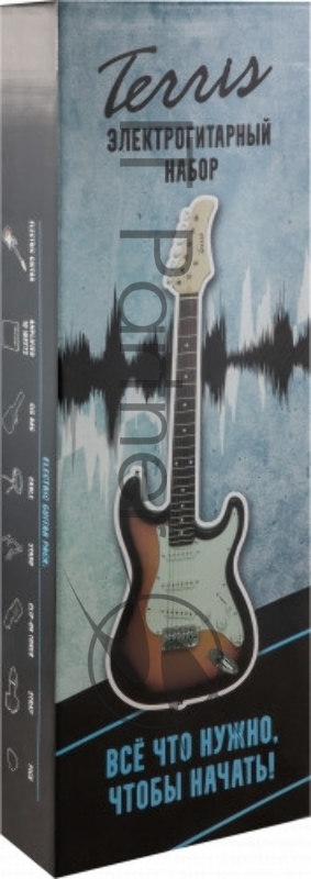 TERRIS TPACK-1 SB комплект электрогитара, комбик, чехол, стойка, тюнер цвет санберст