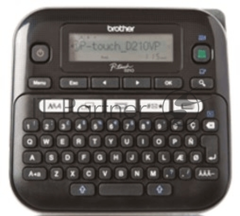 Принтер для наклеек Brother P-Touch PT-D210VP (ленты TZe 3,5/6/9/12 мм, 20 мм/с, 180т/д, ручной обрез, БП, кейс, лента 12мм/4м, замена PT-D200VP)