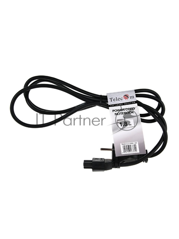 Кабель питания для ноутбуков 3-pin, с заземлением, 220V (EURO) 1.8м,медь, Telecom <TE022-CU0.5-1.8M>