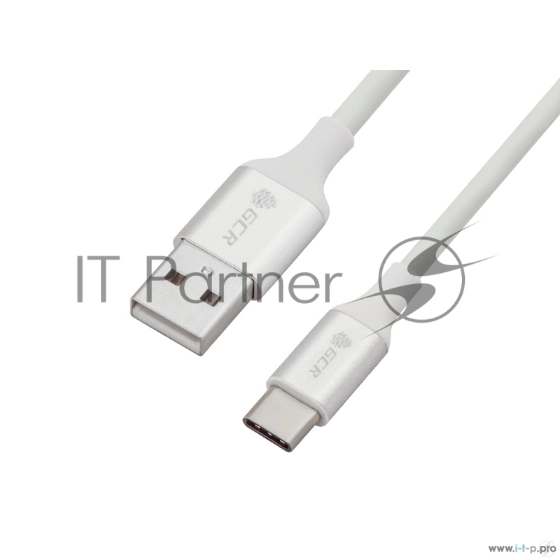 Кабель Greenconnect 0.5m USB 2.0 для Samsung, OS Android, AM/CM, белый, алюминиевый корпус серебро, зеленый ПВХ, 28/22 AWG, поддержка функции быстрой зарядки (33-050551)