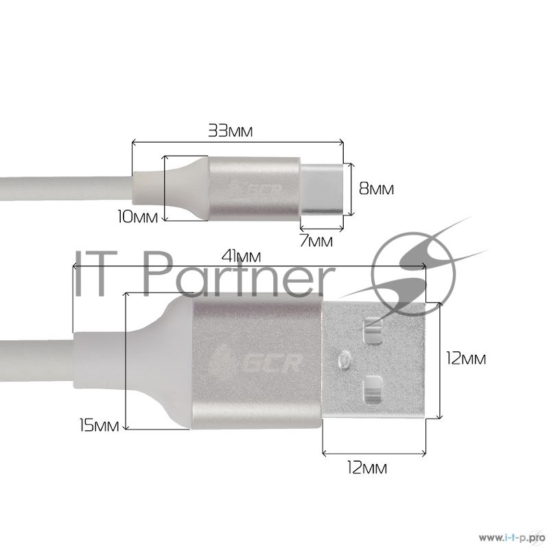 Кабель Greenconnect 0.5m USB 2.0 для Samsung, OS Android, AM/CM, белый, алюминиевый корпус серебро, зеленый ПВХ, 28/22 AWG, поддержка функции быстрой зарядки (33-050551)