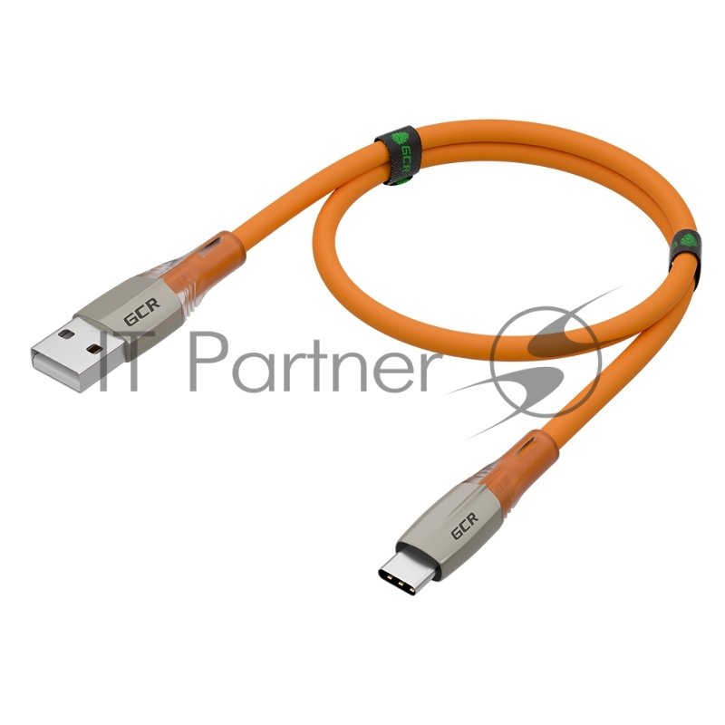 Кабель GCR QC 0.5m TypeC LED, быстрая зарядка, оранжевый TPE, 28/22 AWG, GCR-52520 GCR QC Кабель 0.5m TypeC LED, быстрая зарядка, оранжевый TPE, 28/22 AWG, GCR-52520