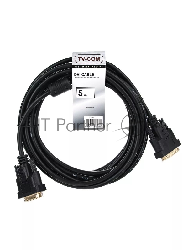 Кабель DVI-D Dual link 25M/25M, экран, феррит.кольца, 5м TV-COM <CG441D-5m>
