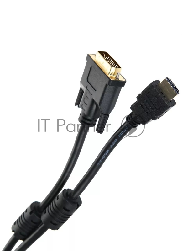 Кабель HDMI to DVI-D (19M -25M) 2м, TV-COM, 2 фильтра <LCG135F-2M>