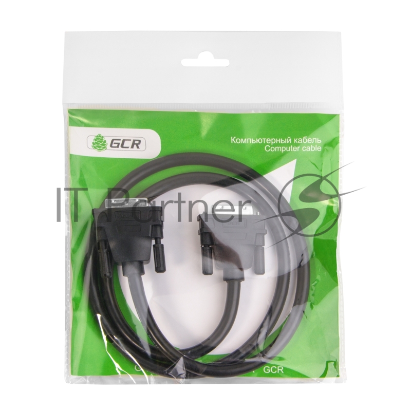 Кабель Greenconnect DVI-D 0.5m, черный, OD 8.5mm, 28/28 AWG, DVI/DVI, 25M/25M, двойной экран (GCR-DM2DMC-0.5m)