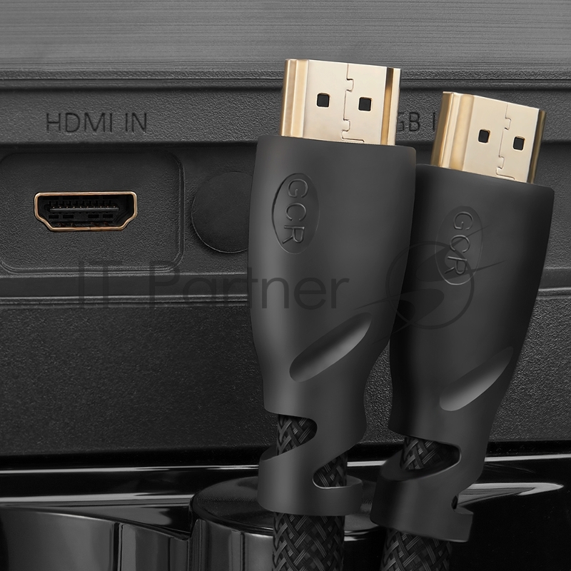 Кабель Greenconnect Кабель 0.5m v2.0 HDMI M/M черный, нейлон, OD7.3mm, 28/28 AWG, позолоченные контакты, Ethernet 18 Гбит/с, 3D, 4K, тройной экран (GCR-HM811-0.5m)