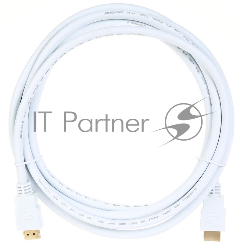 Кабель HDMI 19M/M ver 2.0, 3М, белый Aopen <ACG711W-3M>