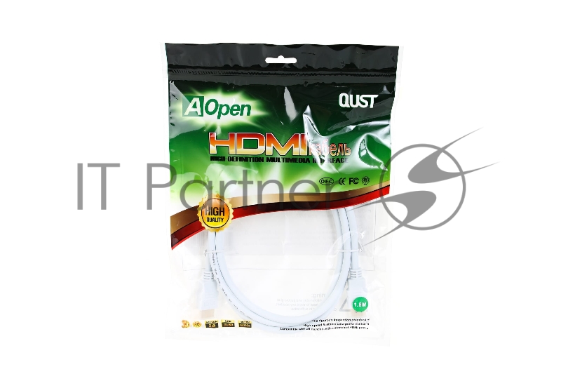 Кабель HDMI 19M/M ver 2.0, 1.8М, белый Aopen <ACG711W-1.8M>