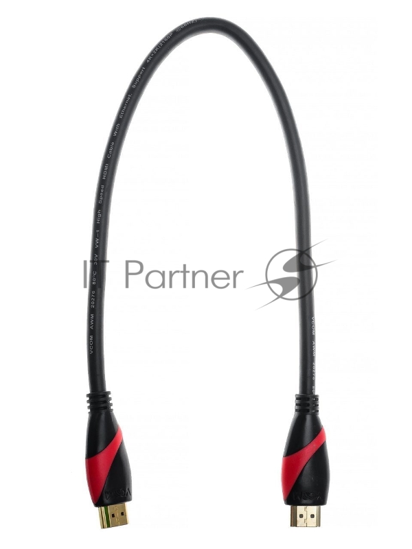 Кабель HDMI 19M/M ver. 2.0 black red, 0.5m VCOM <CG525-R-0.5>