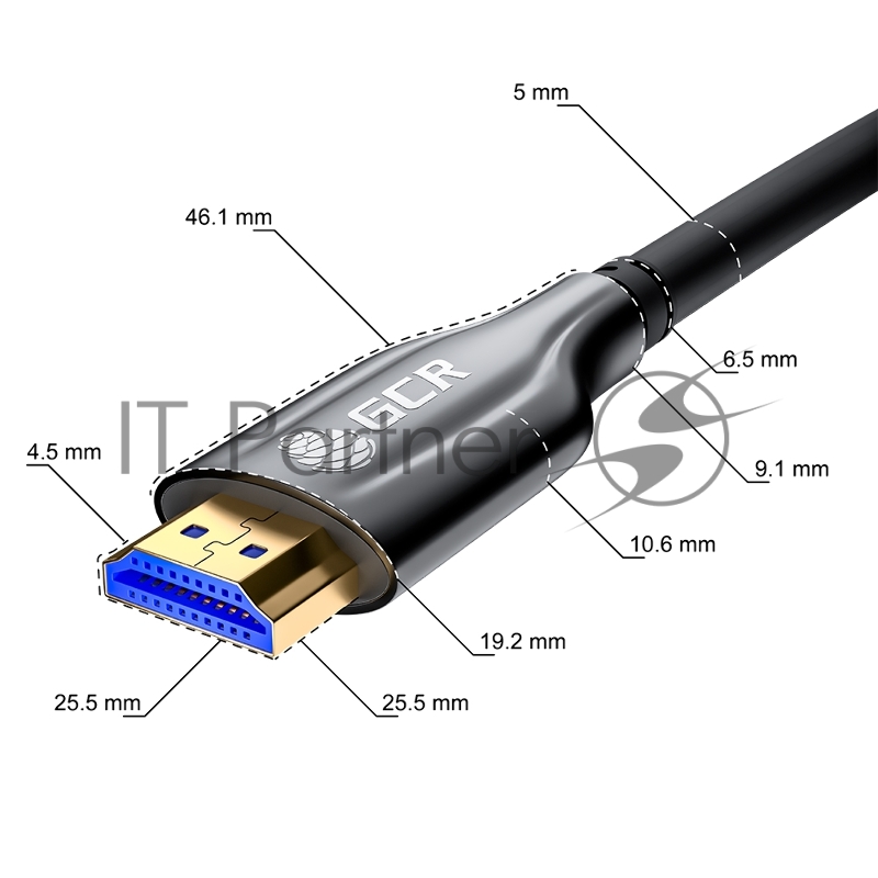 Кабель GCR 20m оптический HDMI 2.1 8K 60Hz, для подключения SmartTV, AppleTV, XBOX Series X, PS5, GCR-52435