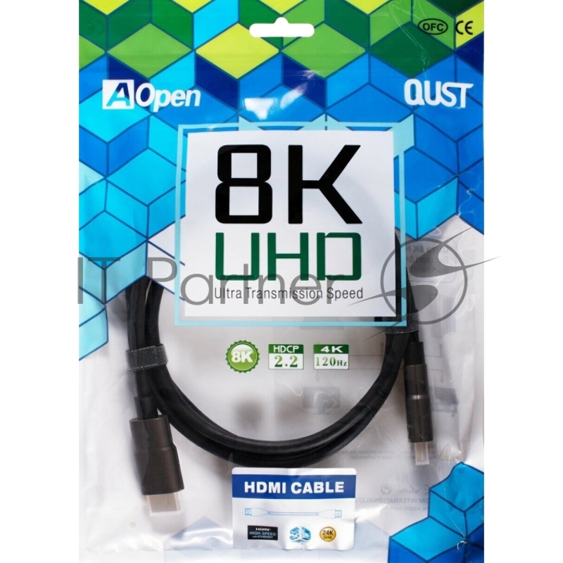 Кабель Aopen HDMI 19M/M,ver. 2.1, 8K@60 Hz 3m Aopen/Qust <ACG863-3M>